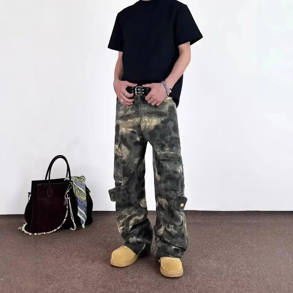 Japanese Brand Retro pocket tie dye camouflage jeans Size US 32 / EU 48 - 4 Thumbnail