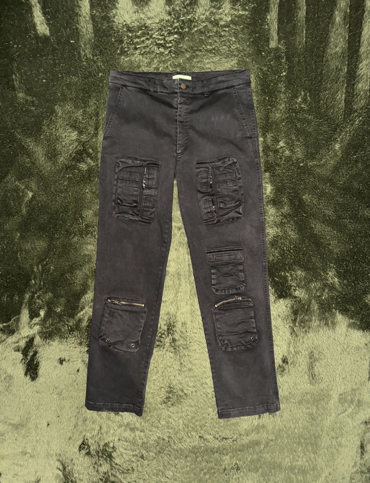 [2] UNDERMYCAR Vintage Wash Pocket Detail Cargo Pants Olive