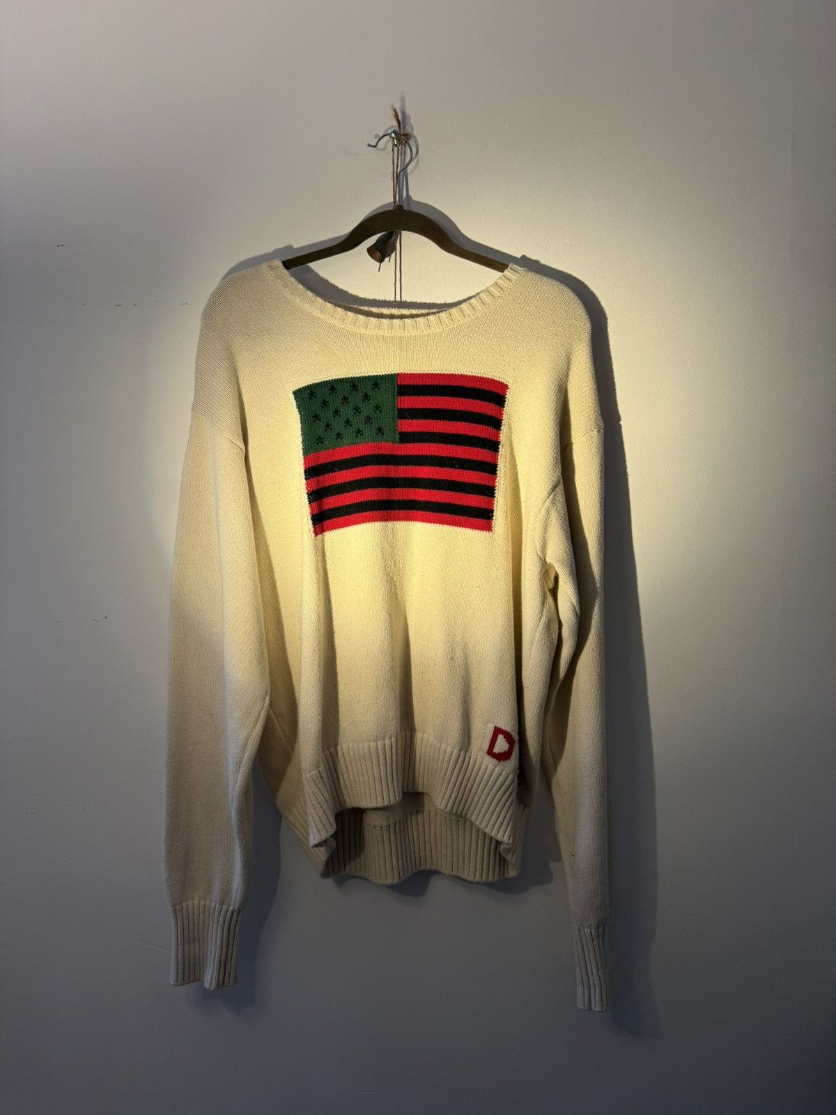 DENIM TEARS DENIM TEARS Tyson Beckford Black American Flag Sweater Size US L / EU 52-54 / 3 - 1 Thumbnail