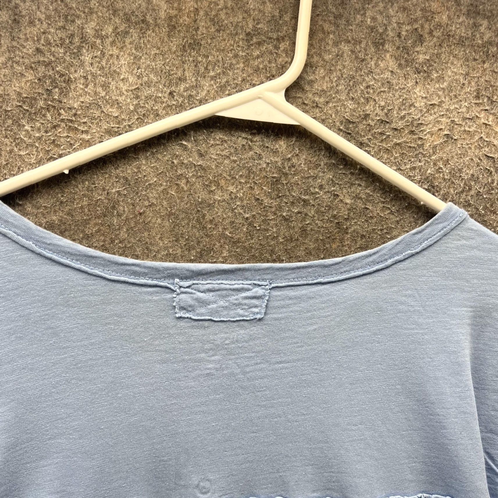 Vintage Pilcro Shirt Womens Medium Blue 100% Cotton Scoop Neck Button Dolman Tee Top Size M / US 6-8 / IT 42-44 - 3 Thumbnail