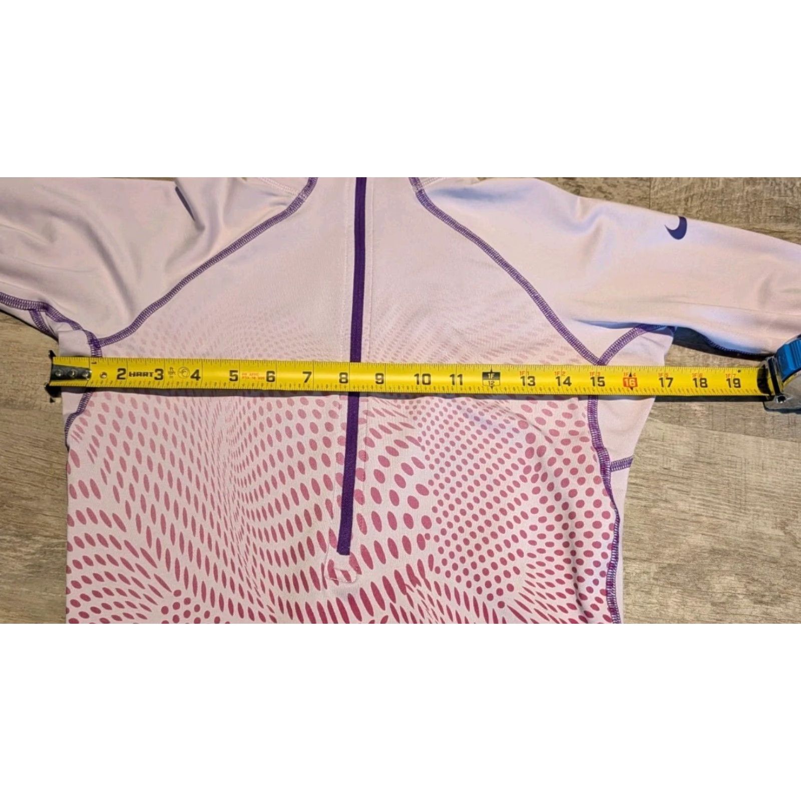 Nike Nike Pro Women's S Light Purple Optical Illusion Quarter Zip Athletic Top Drifit Size S / US 4 / IT 40 - 6 Thumbnail