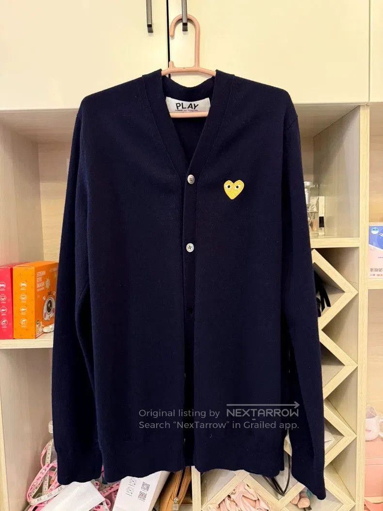 Comme des Garcons CDG Men's Blue Cardigan Sweater XL - dmc. Size US XL / EU 56 / 4 - 1 Thumbnail