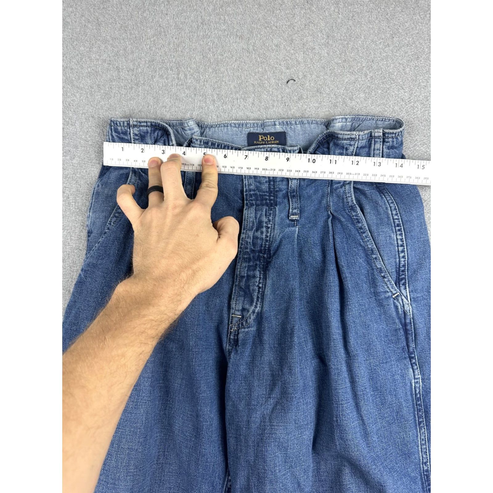 Polo Ralph Lauren Polo Ralph Lauren Jeans Womens 25R Blue High Rise Pleated Relaxed Tapered Denim Size 42" / US 20 - 6 Thumbnail