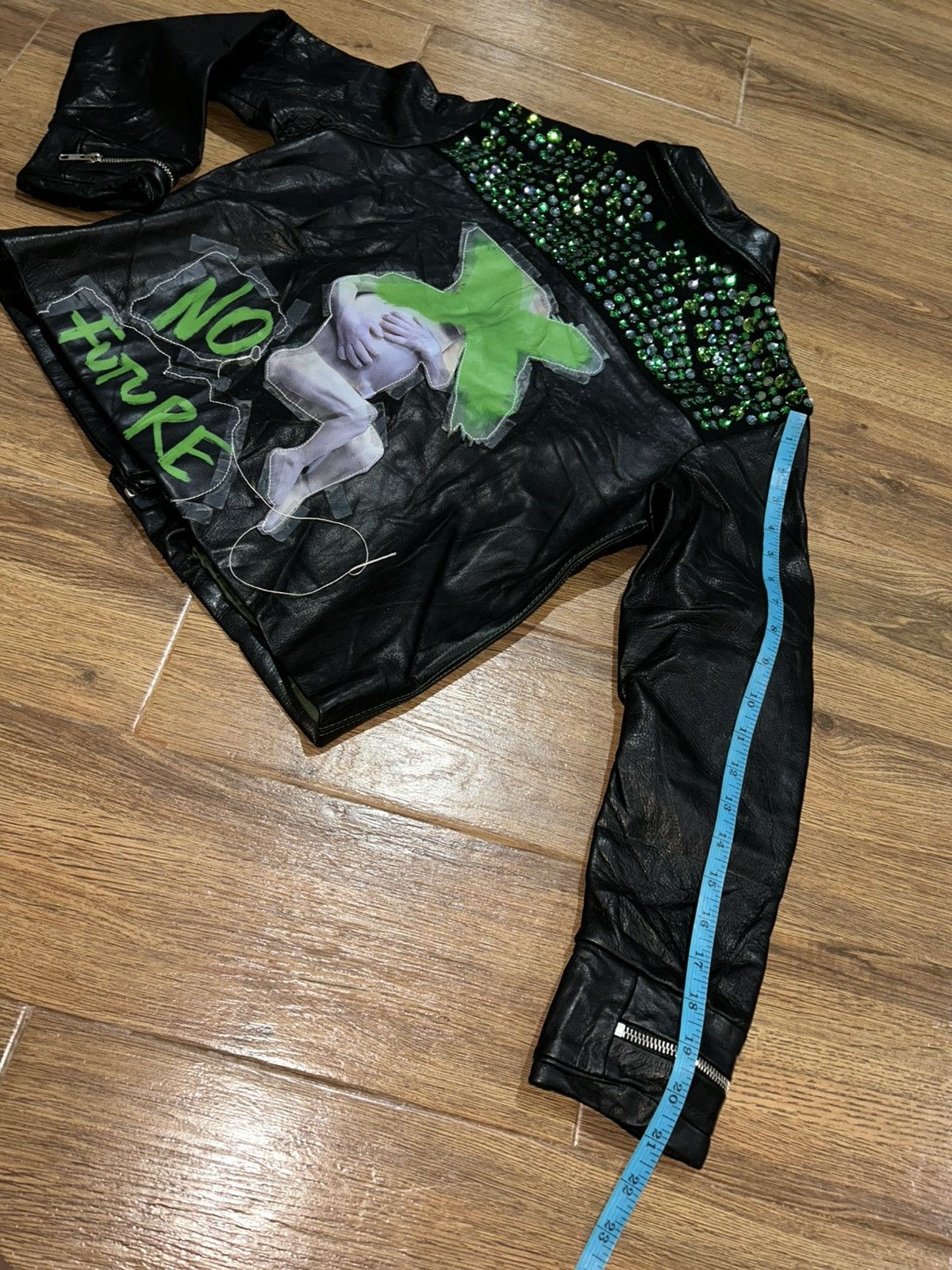 No Future No Future Hand Painted Custom Leather Jacket Size S / US 4 / IT 40 - 17 Thumbnail