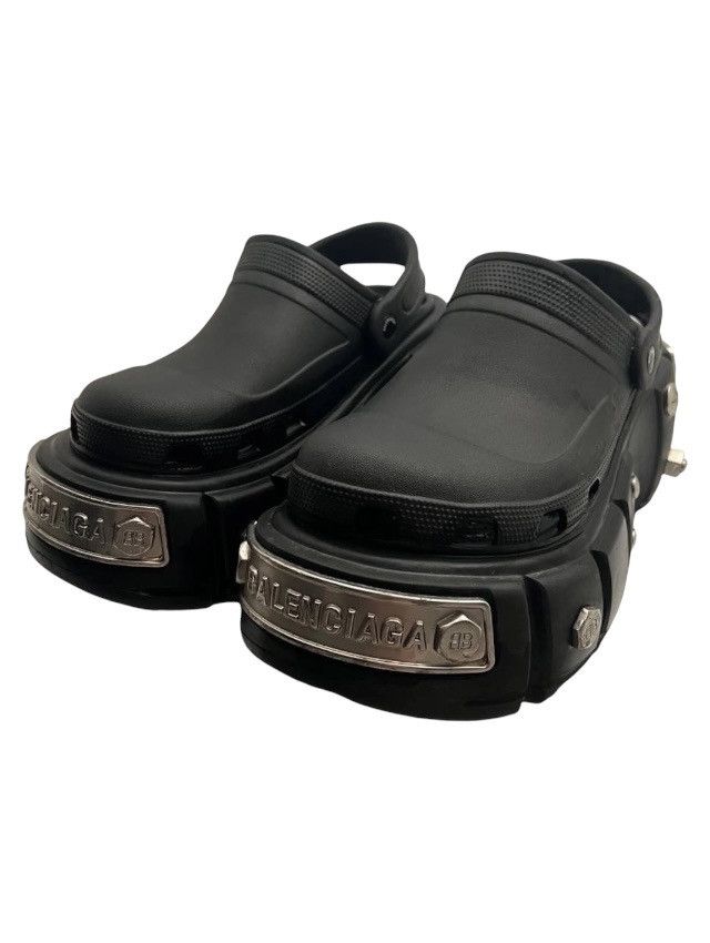 image of Balenciaga Hardcrocs Slide in Black, Men's (Size 12)