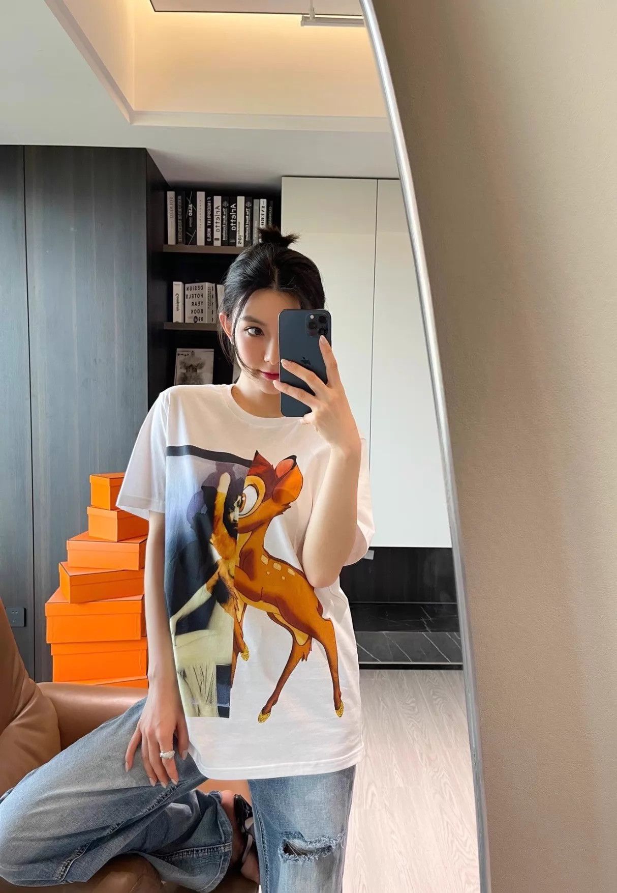 Givenchy Givenchy Bambi Logo White Unisex Sweatshirt L Size L / US 10 / IT 46 - 9 Thumbnail