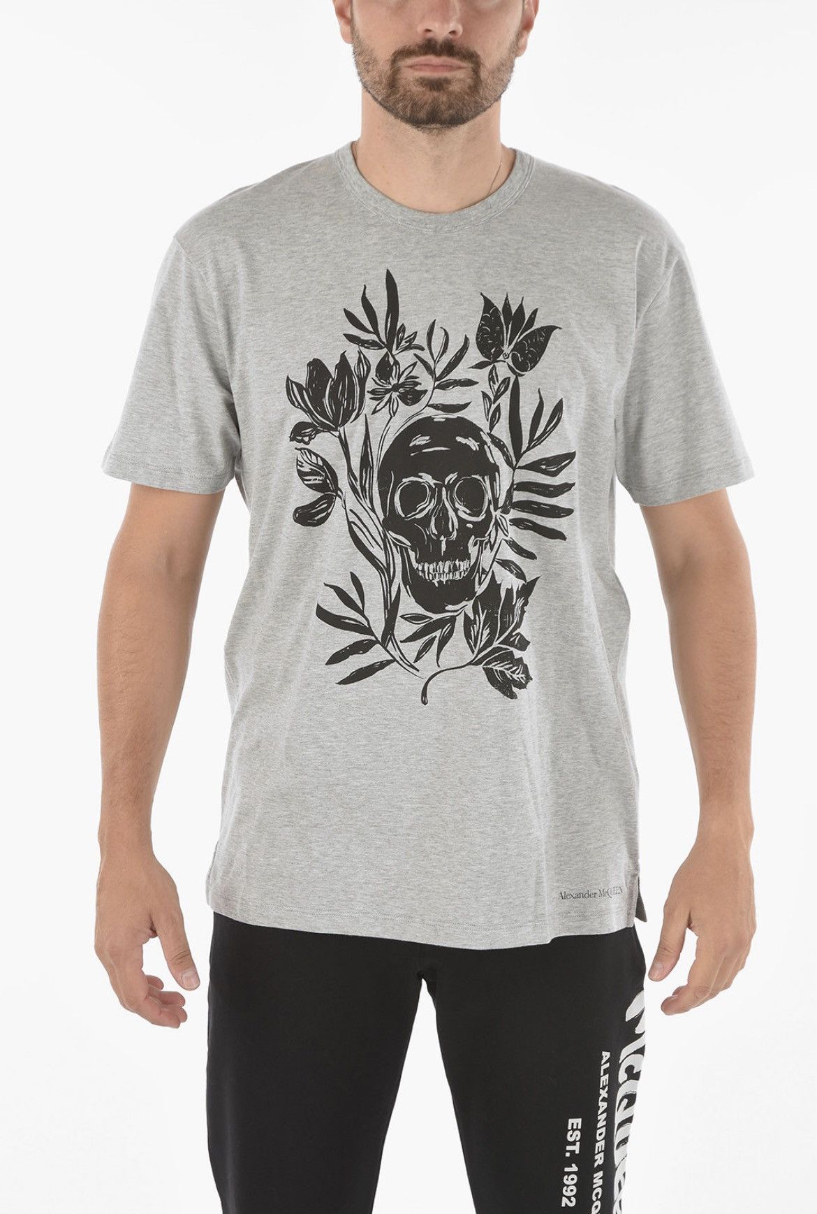 Alexander McQueen Alexander McQueen Skull Logo Gray T-shirt Size M Size US M / EU 48-50 / 2 - 1 Thumbnail