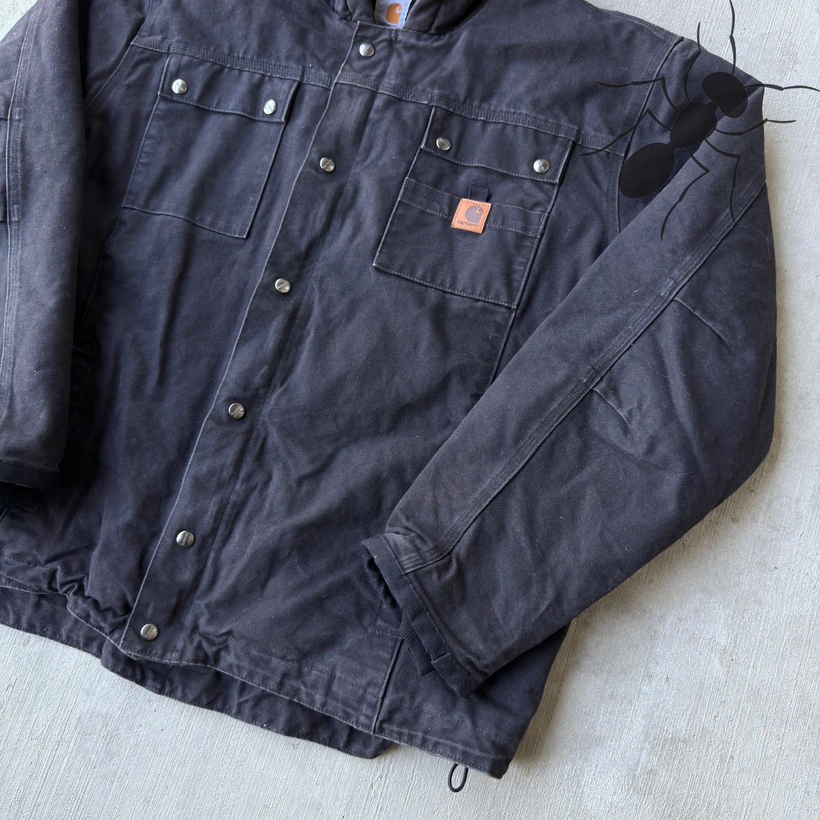 Carhartt × Vintage Carhartt black sherpa hooded work wear jacket Size US XXL / EU 58 / 5 - 3 Thumbnail