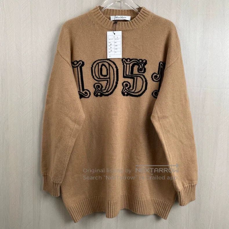 Max Mara Max Mara Digital Round Neck Wool and Cashmere Loose Knit S Size S / US 4 / IT 40 - 1 Thumbnail