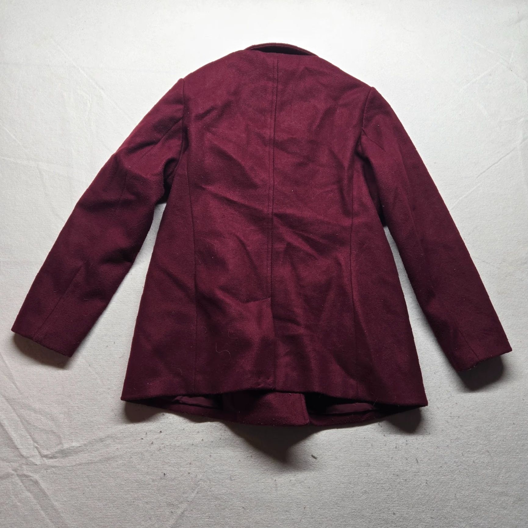 Old Navy Old Navy Pea Coat Jacket Solid Red - Women's XL | Wool Outer, Regular Fit, Double Breasted, Mid-Length, Winter Casual Coat Size XL / US 12-14 / IT 48-50 - 8 Thumbnail