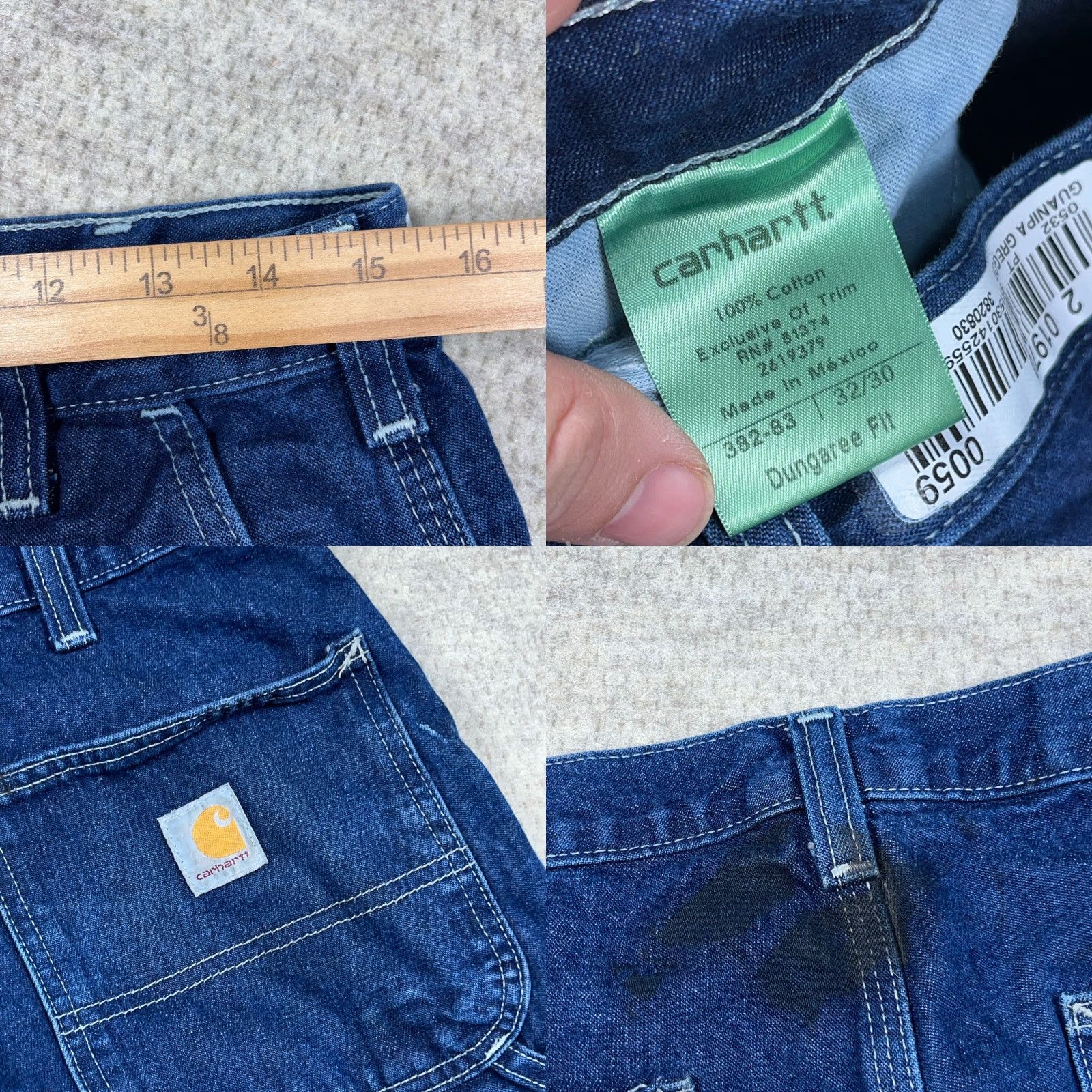 Carhartt VINTAGE Carhartt Jeans Men 32x30 Carpenter Dungaree Baggy VTG Y2K Distressed Stained Blue Denim Regular Modern Work American Classic Mens Size US 32 / EU 48 - 10 Thumbnail