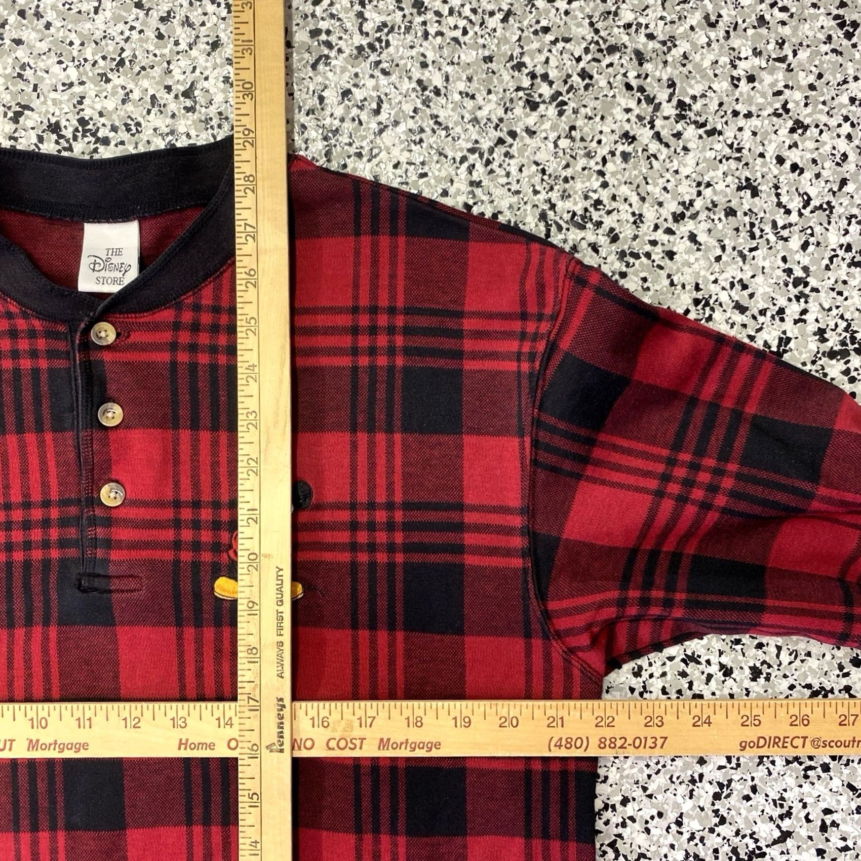 Disney VINTAGE Disney Store Mickey Mouse Black Red Plaid Henley Shirt Top L Mens 90s Y2K Size US L / EU 52-54 / 3 - 2 Thumbnail