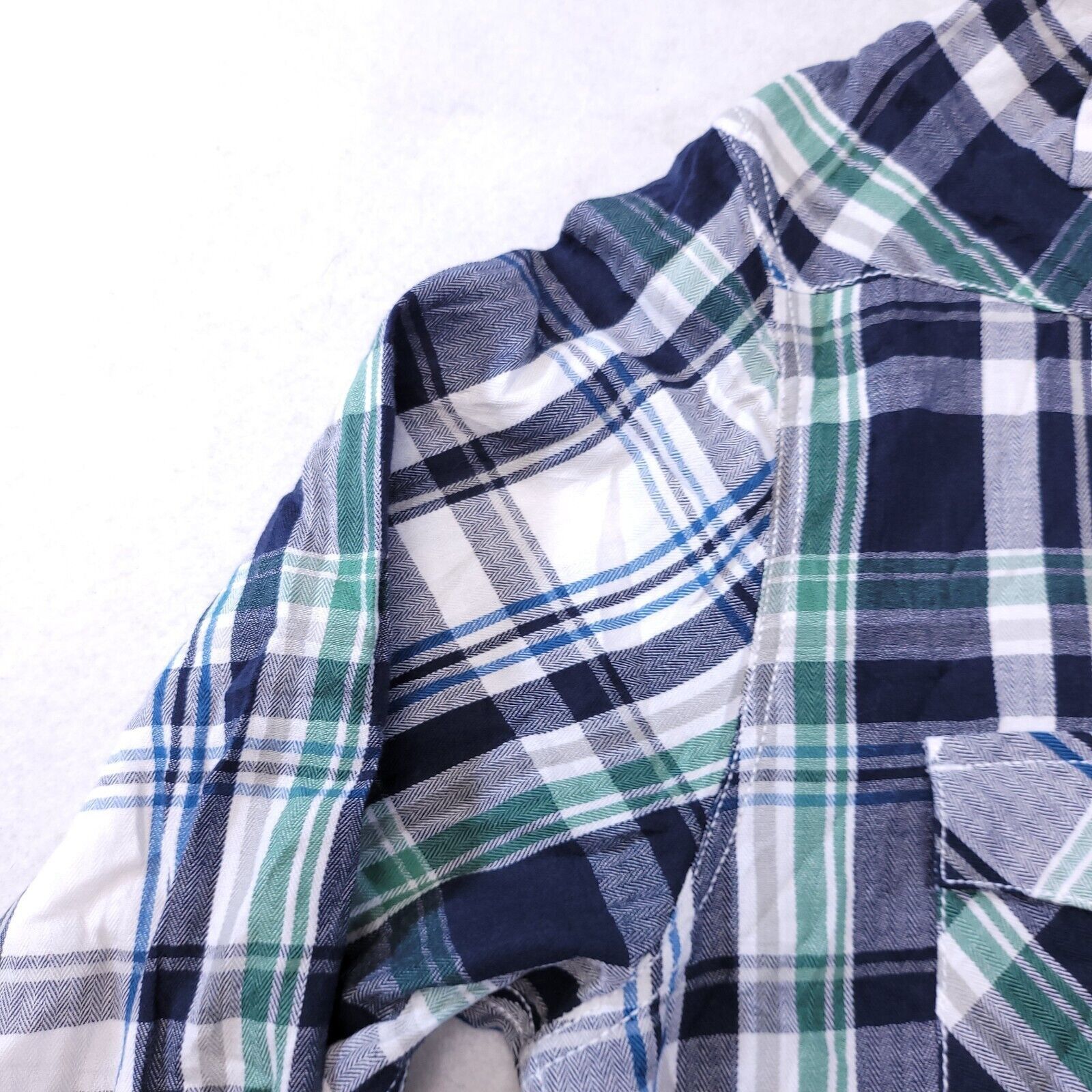 Mossimo Mossimo Madras Flannel Shirt Mens Size Medium M Green Blue Size US M / EU 48-50 / 2 - 4 Thumbnail