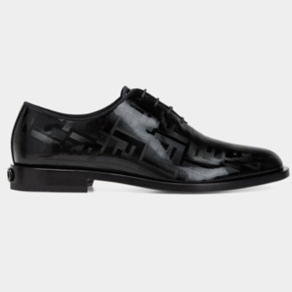 Fendi Fendi FF Vernice Chain Link Lace-Up Oxfords Black Men’s Size Size US 7 / EU 40 - 1 Thumbnail