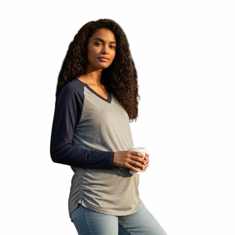 The Unbranded Brand Oakgarden Long Sleeve Shirt Sz Small Grey With Blue Sleeves Size S / US 4 / IT 40 - 1 Thumbnail