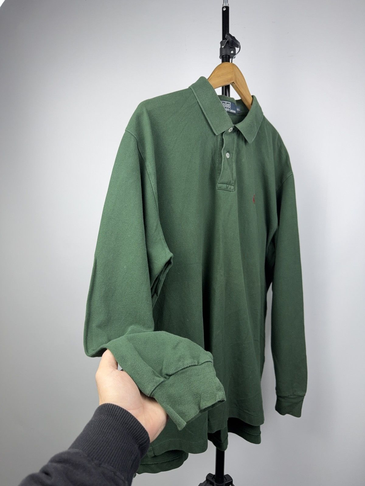 Polo Ralph Lauren 90s Retro Vintage Polo Ralph Lauren Long Sleeve Shirt Green Size US XL / EU 56 / 4 - 9 Thumbnail
