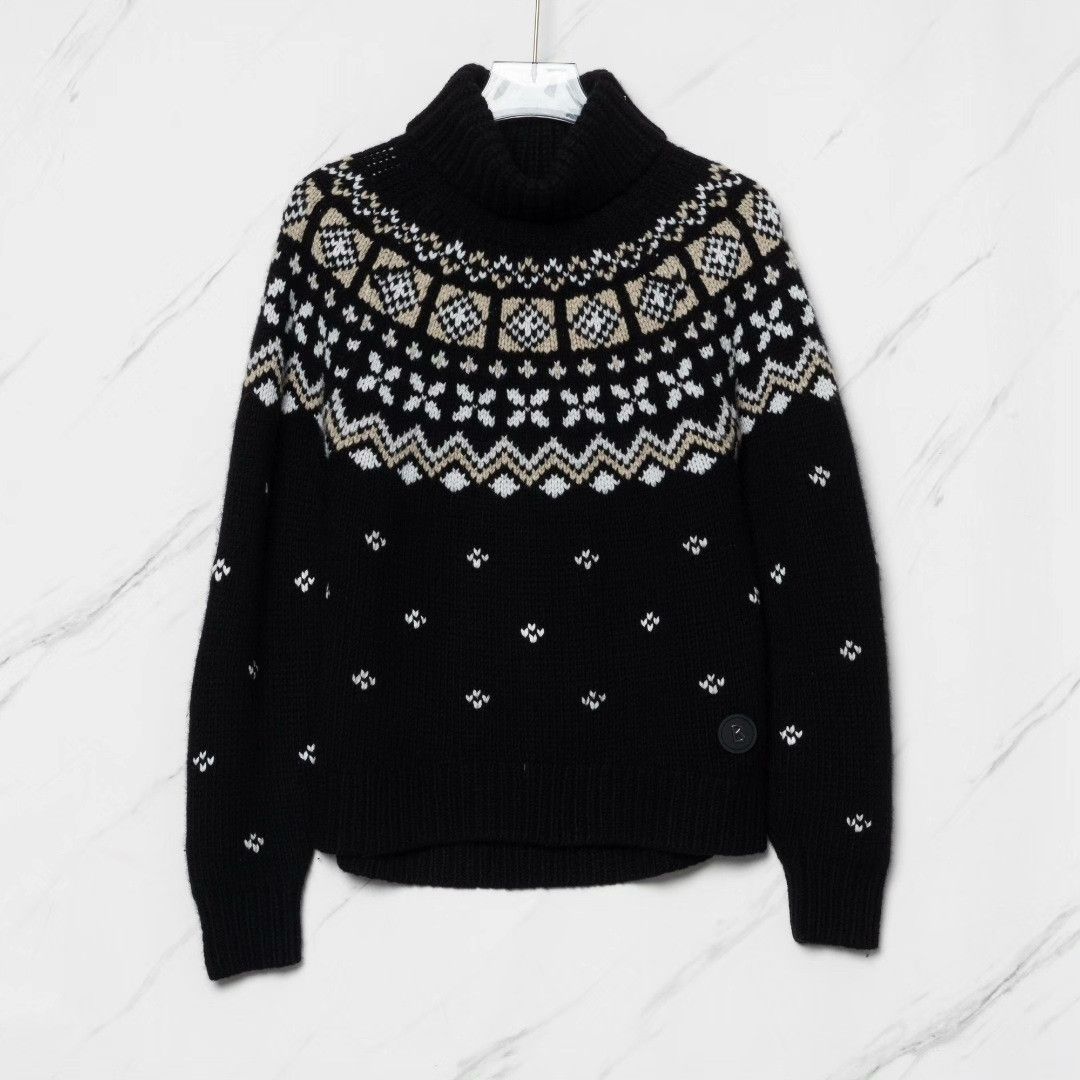 Bogner Bogner Women's Jacquard Turtleneck Sweater Size XXS / US 00 / IT 34 - 1 Thumbnail