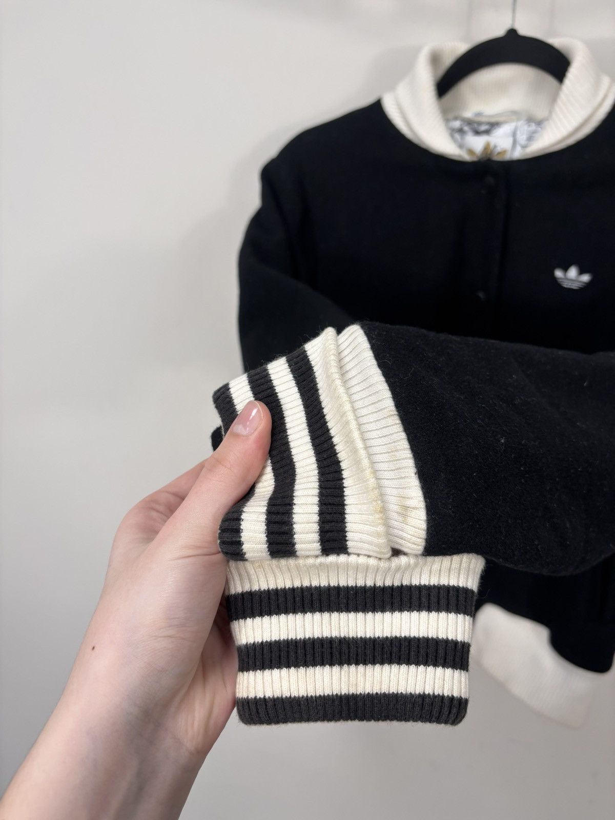 Adidas Adidas X Fafi 2009 Women’s Y2K Black Wool Varsity Jacket Size XS / US 0-2 / IT 36-38 - 9 Thumbnail