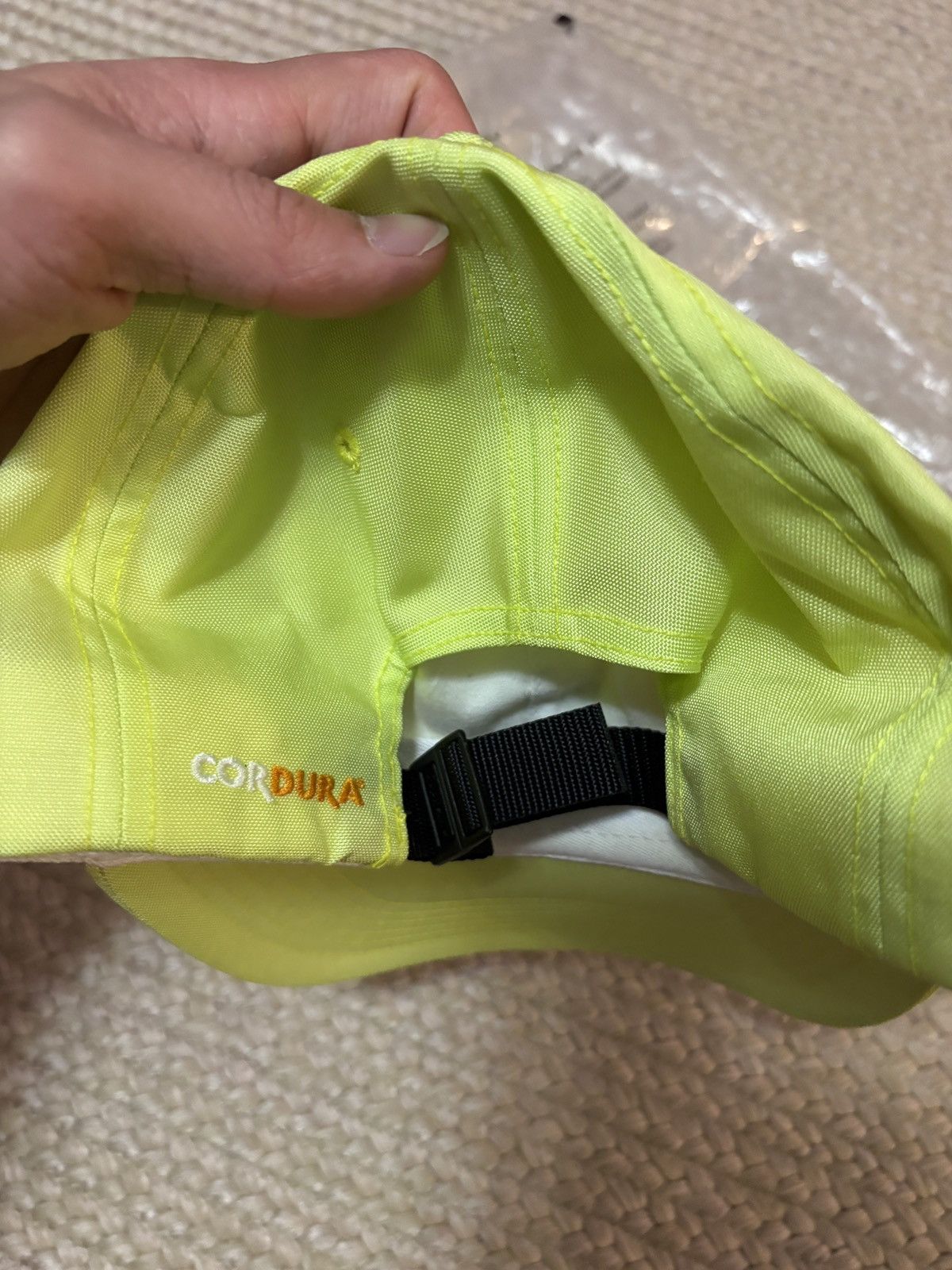 Supreme Supreme Cordura Small Box Logo 6 Panel Hat Lime Size ONE SIZE - 2 Thumbnail
