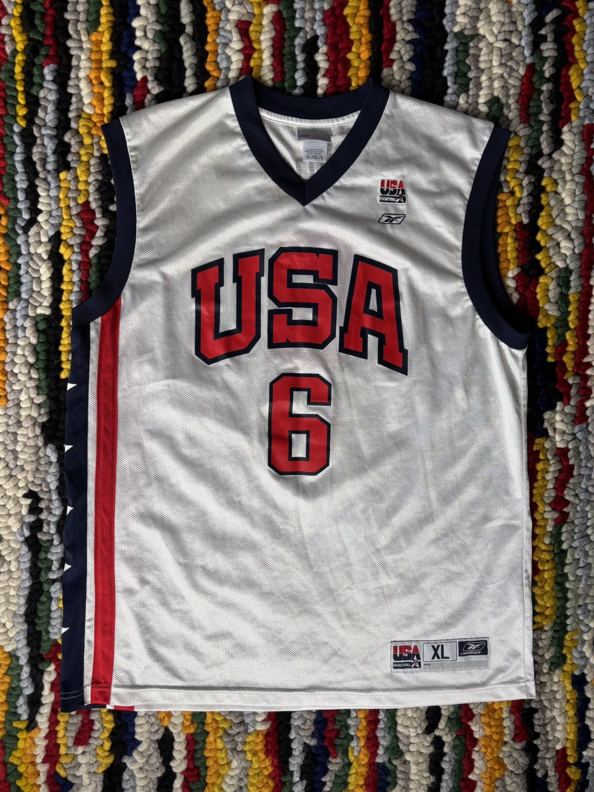 Reebok Vintage Team USA Basketball Jersey Bird #6 Size US XL / EU 56 / 4 - 1 Thumbnail