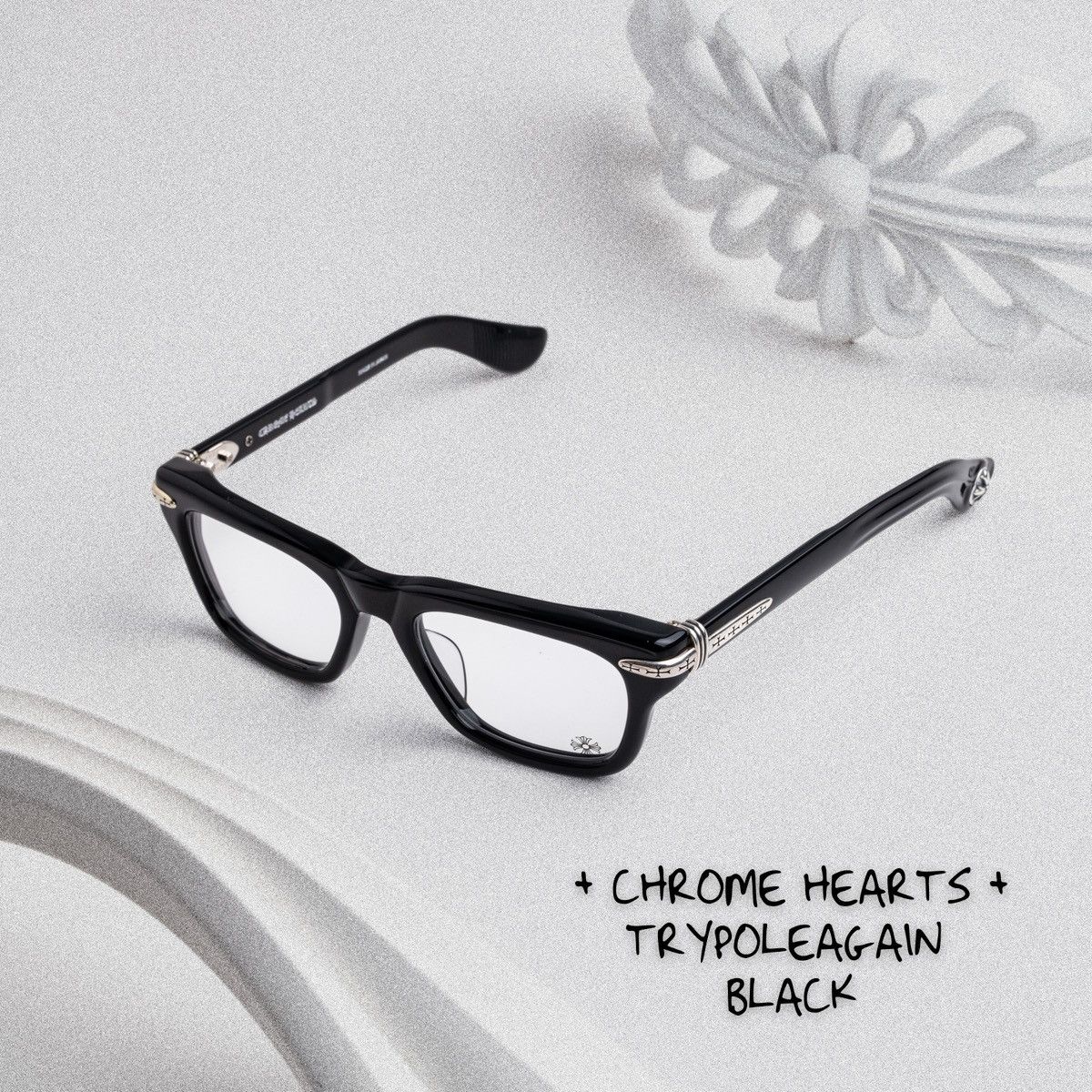 Chrome Hearts CHROME HEARTS TRYPOLEAGAIN BLACK GLASSES Size ONE SIZE - 1 Thumbnail