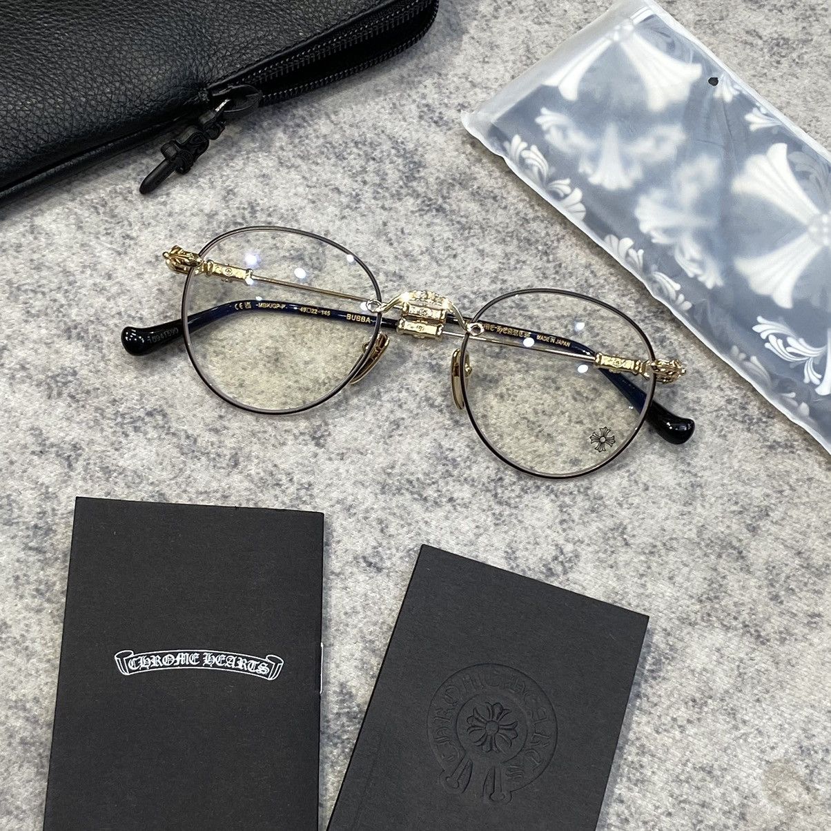 Chrome Hearts CHROME HEARTS BUBBA MATTE BLACK/GOLD PLATED-PLASTIC Size ONE SIZE - 3 Thumbnail