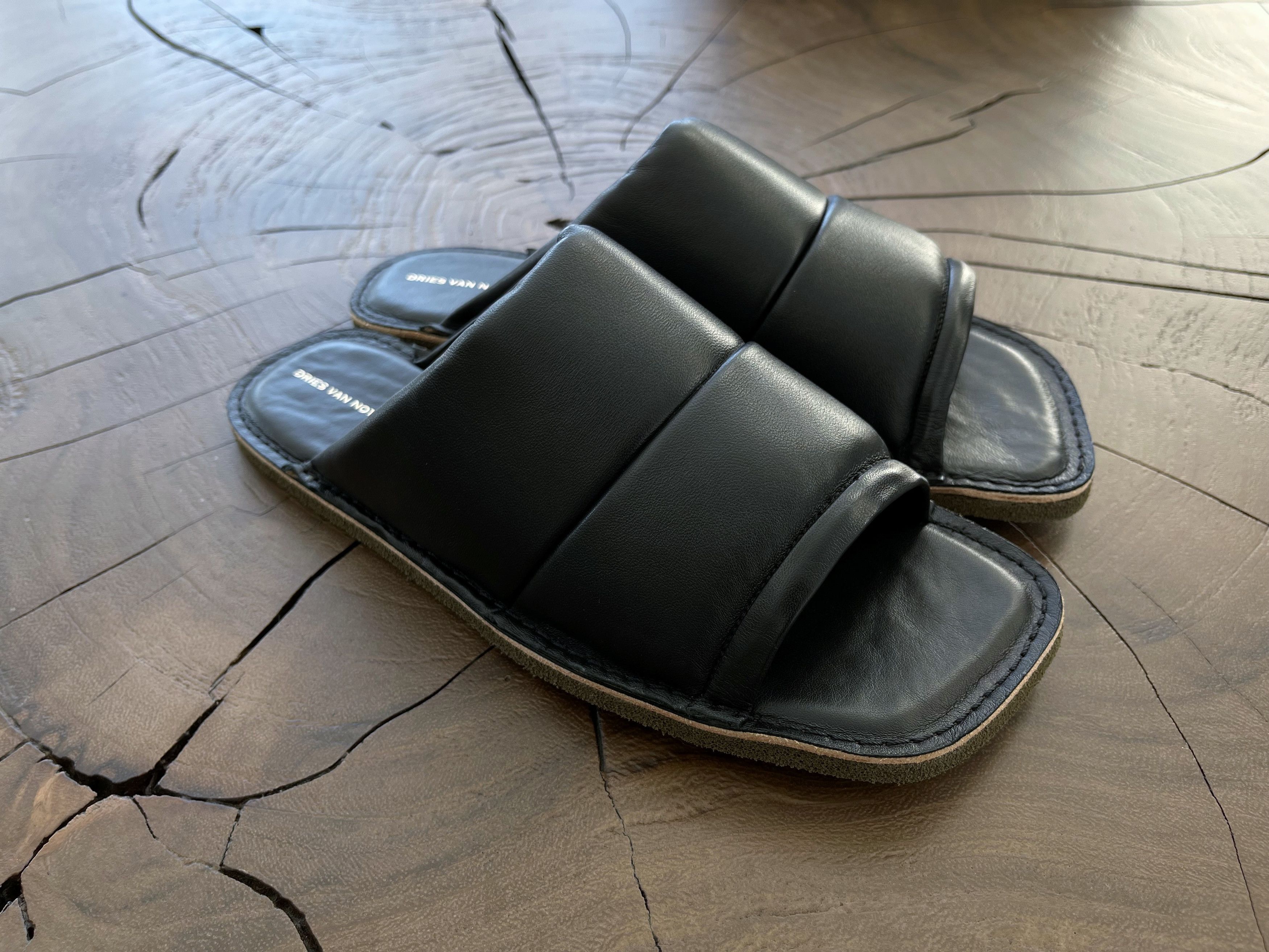 Dries Van Noten EU41.5 Quilted Grained Leather Flat Slippers Slides SS21 Size US 7.5 / EU 40-41 - 8 Thumbnail