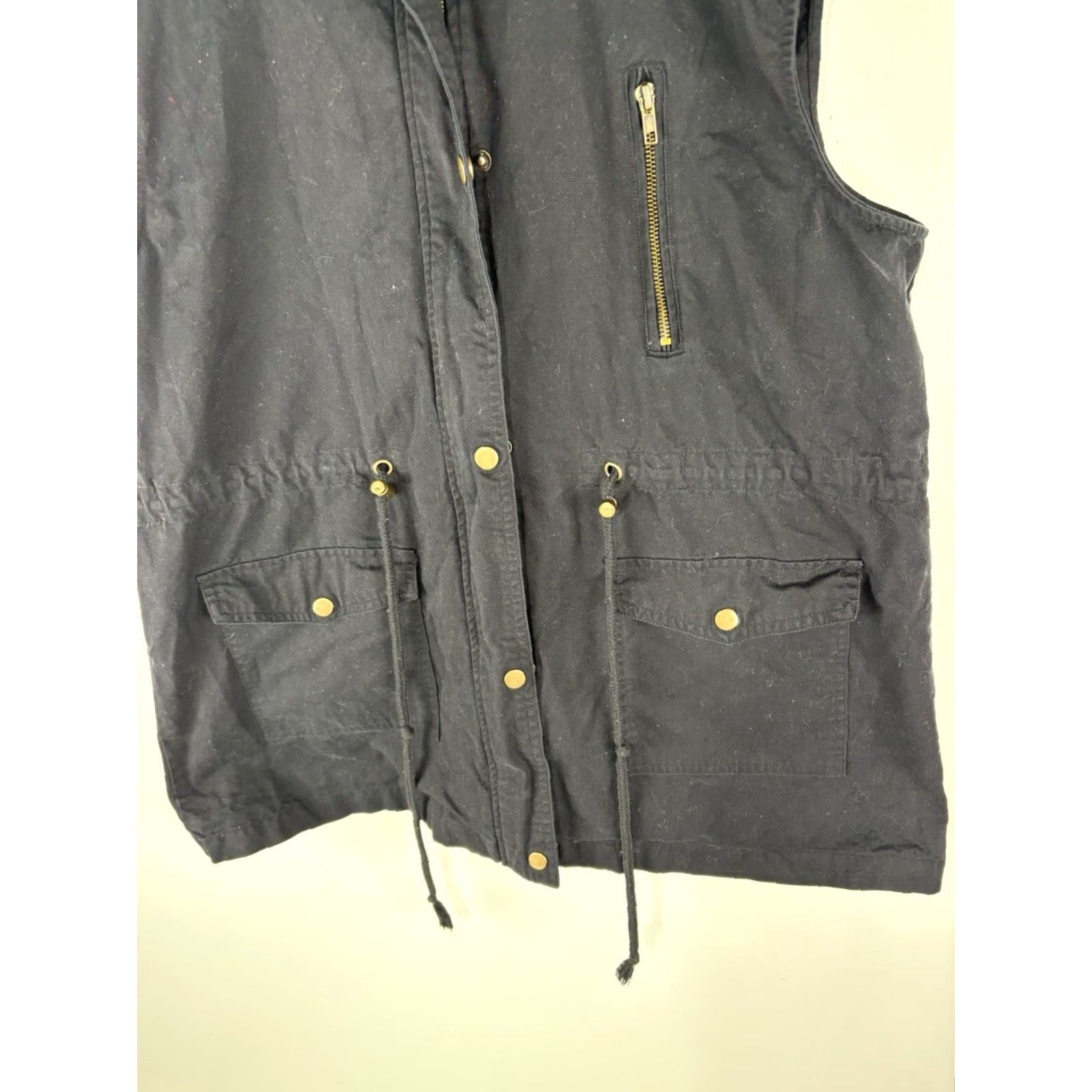 Vintage VINTAGE Zenana Outfitters Utility Vest Women’s Cotton Hooded Sleeveless Size 1X Black Casual Travel Workwear Size XL / US 12-14 / IT 48-50 - 3 Thumbnail