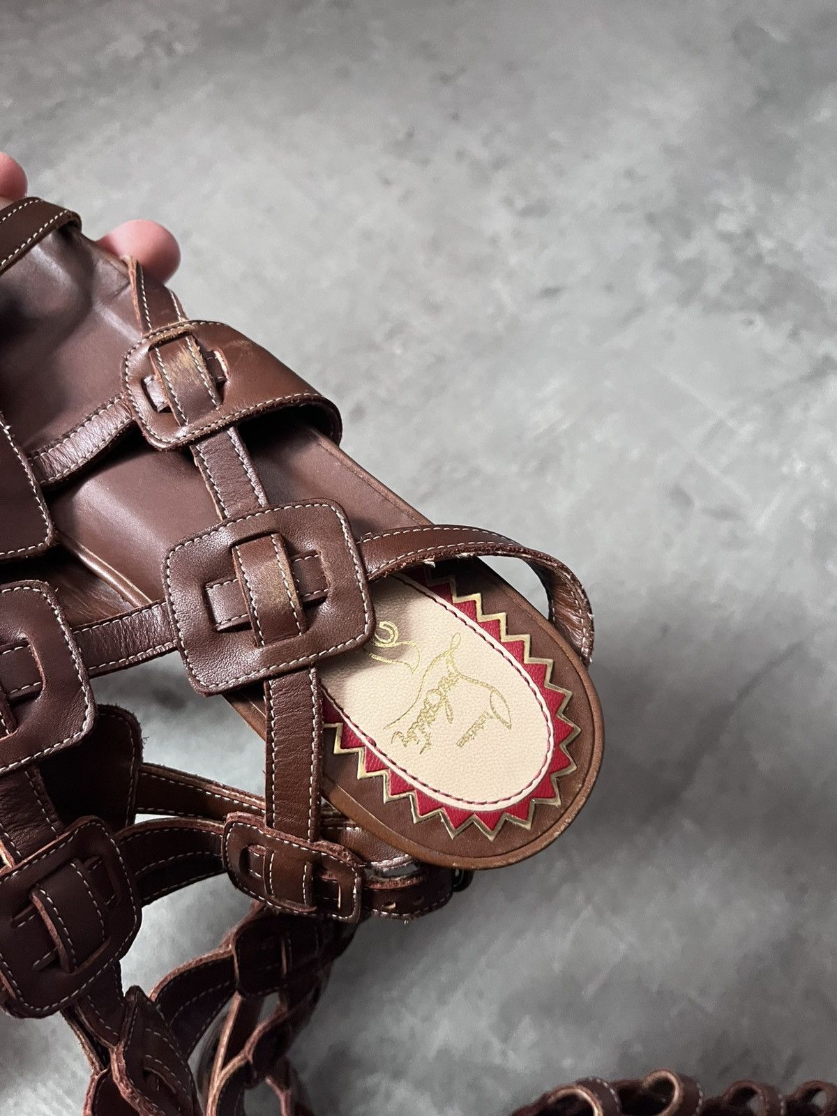 Christian Louboutin Christian Louboutin Gladiator Sandals brown leather Size US 7.5 / IT 37.5 - 20 Thumbnail