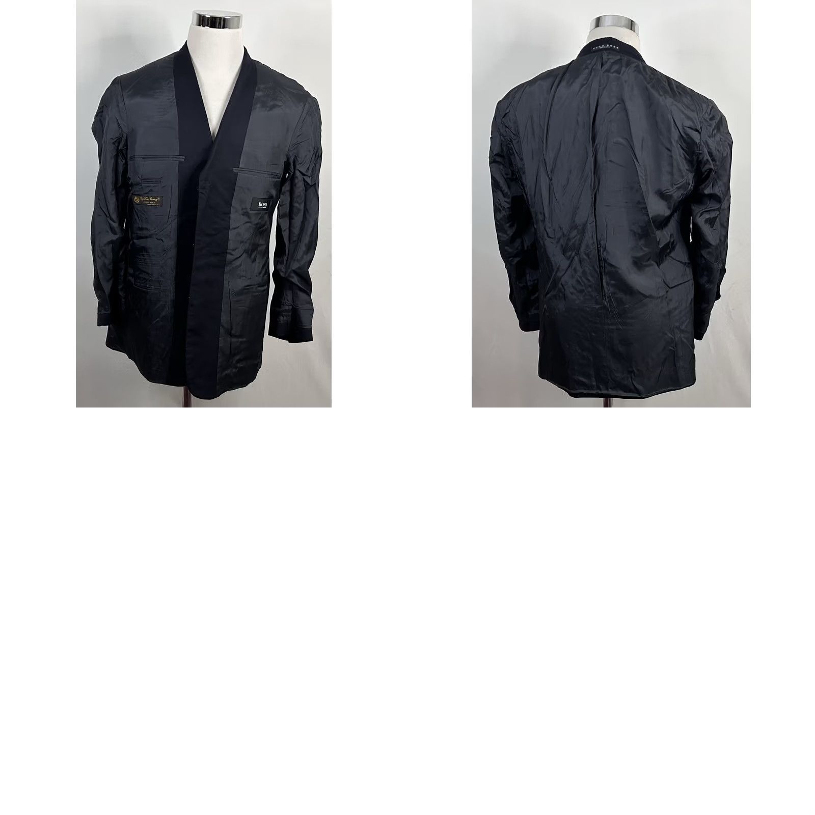 Hugo Boss HUGO BOSS Sport Coat 38R Wool Three-Button Dark Navy Navy Blue 110s Loro Piana Notch Lapel Single-Breasted Men Regular Jacket Coat Size US XS / EU 42 / 0 - 8 Thumbnail