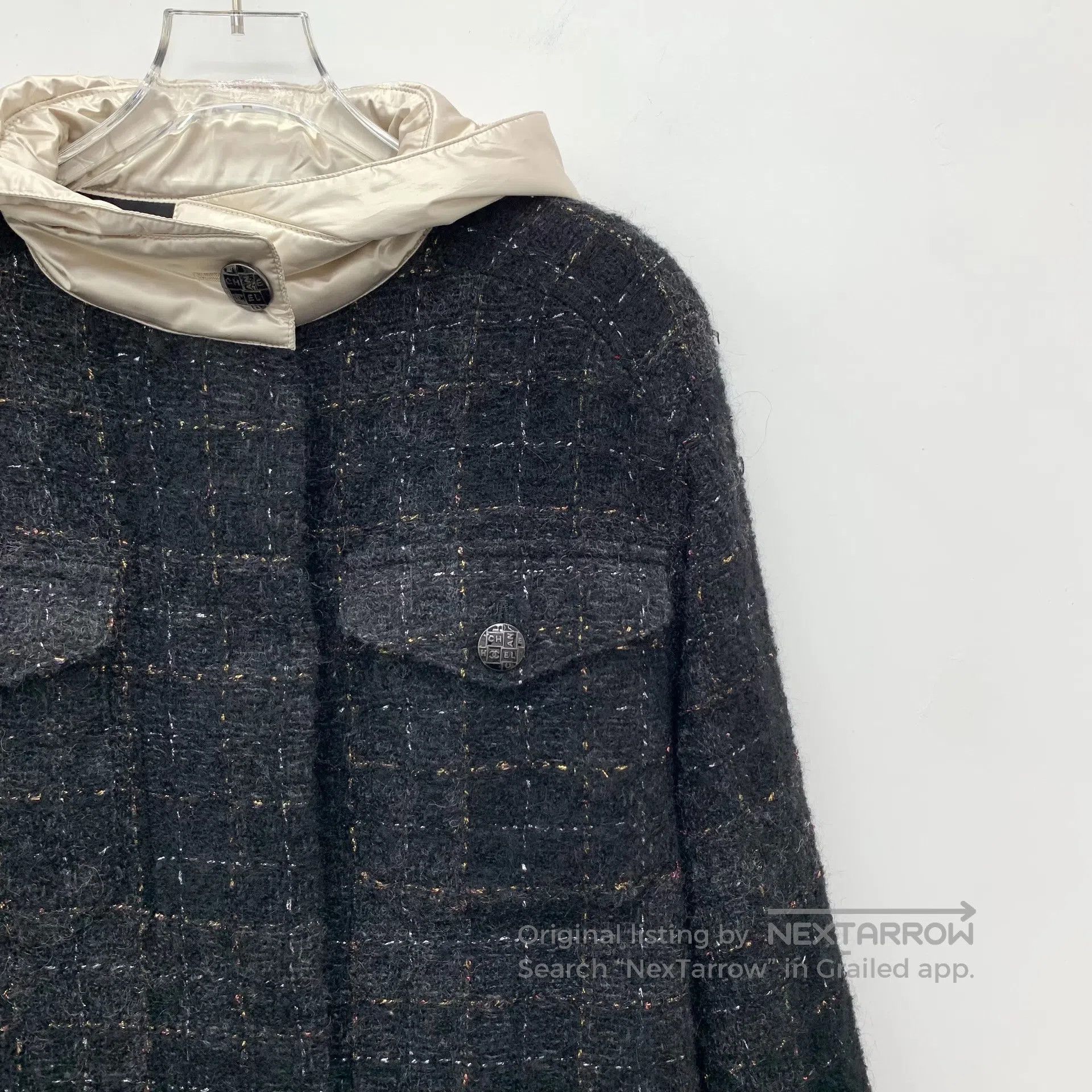 Chanel Chanel Black Gold Thread Wool Woven Tweed Hooded Long Slee Size XS / US 0-2 / IT 36-38 - 3 Thumbnail