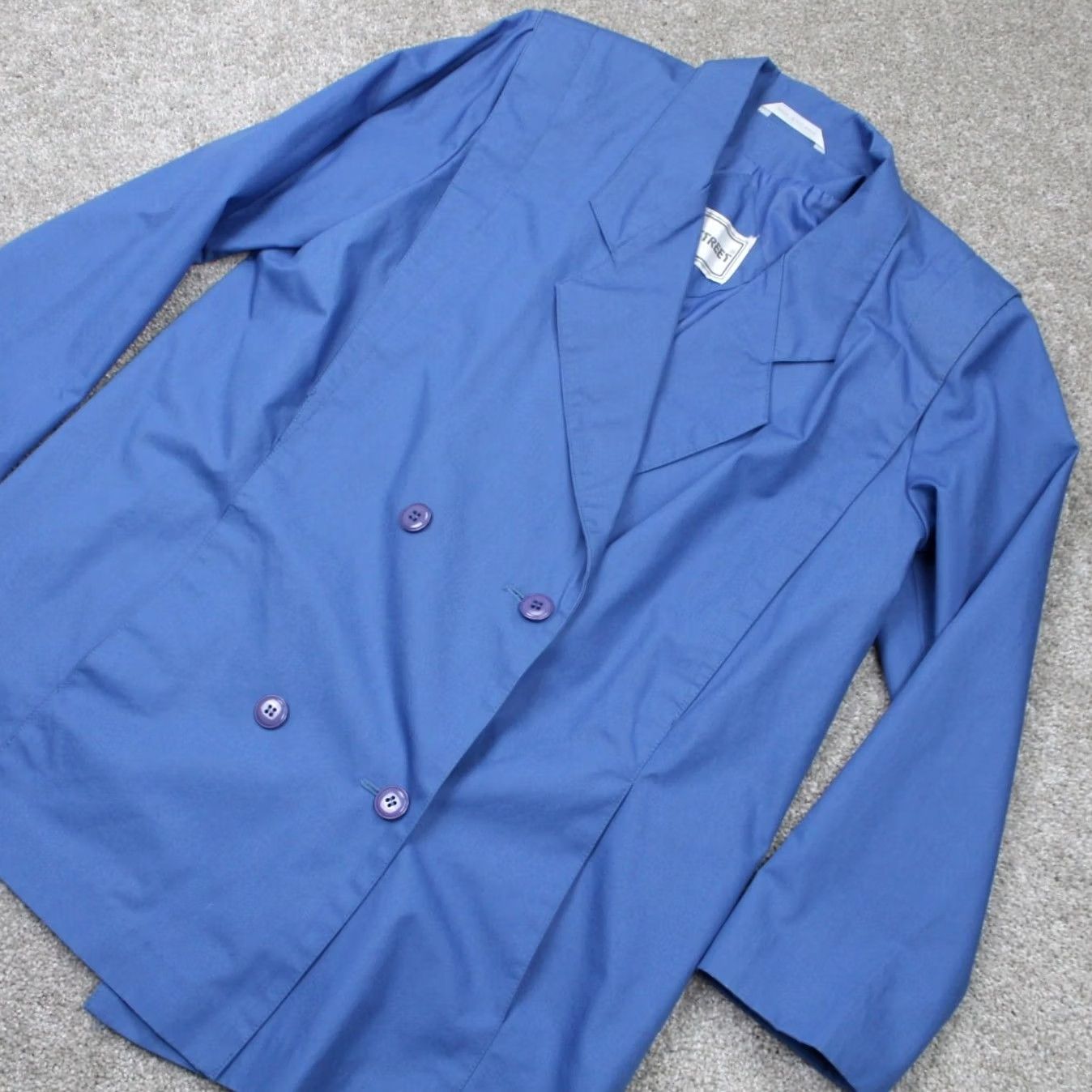 Vintage VINTAGE Fleet Street Trench Coat Womens 12 Blue Double Breasted Lined Rain Jacket Size XL / US 12-14 / IT 48-50 - 3 Thumbnail