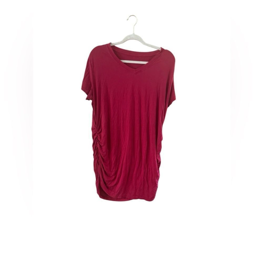 Other Burgundy, short sleeve top rushed sides, size large Size L / US 10 / IT 46 - 5 Thumbnail