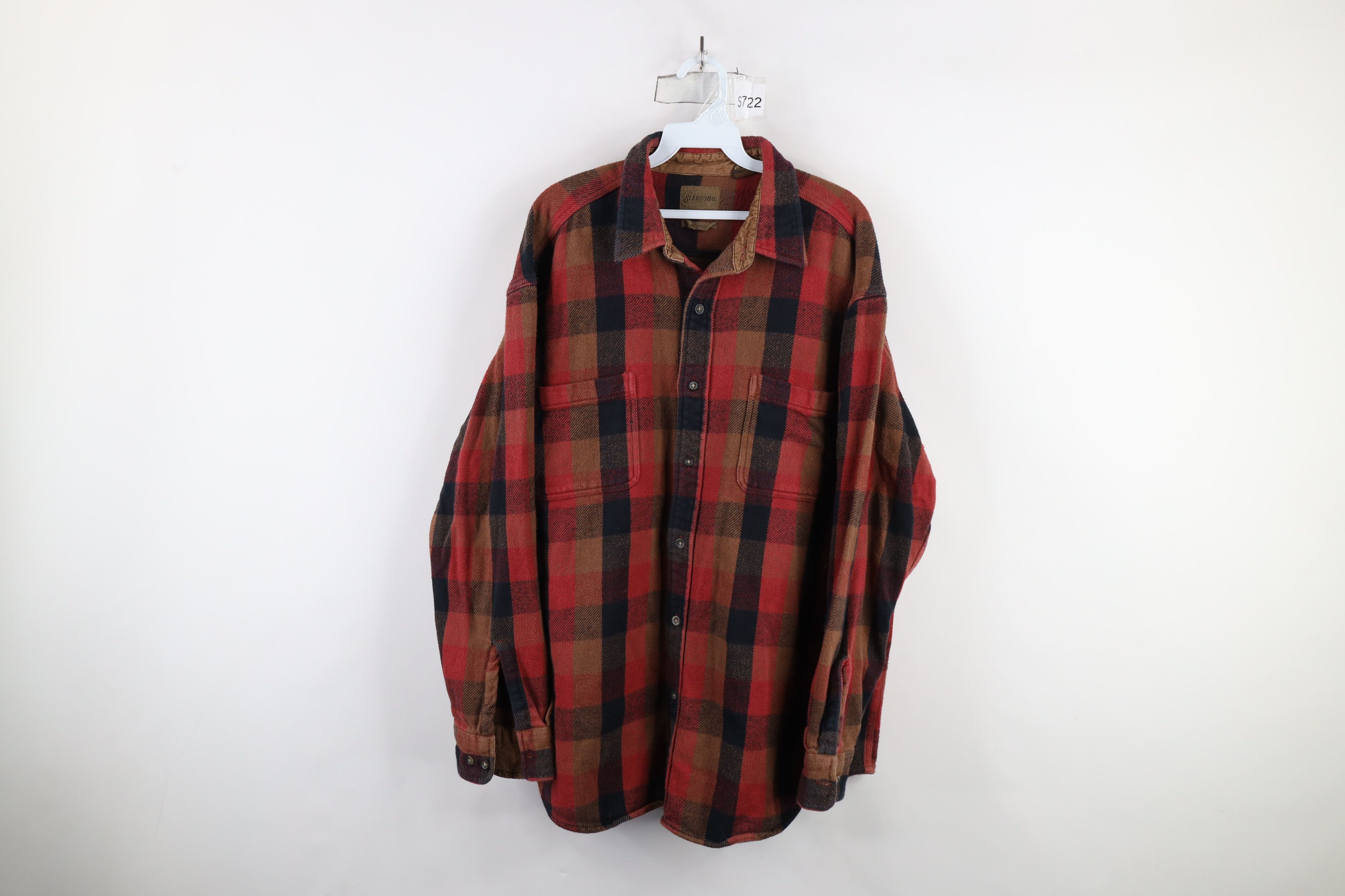 Vintage Vintage 90s Streetwear Heavyweight Button Shirt Plaid Size US XL / EU 56 / 4 - 1 Thumbnail