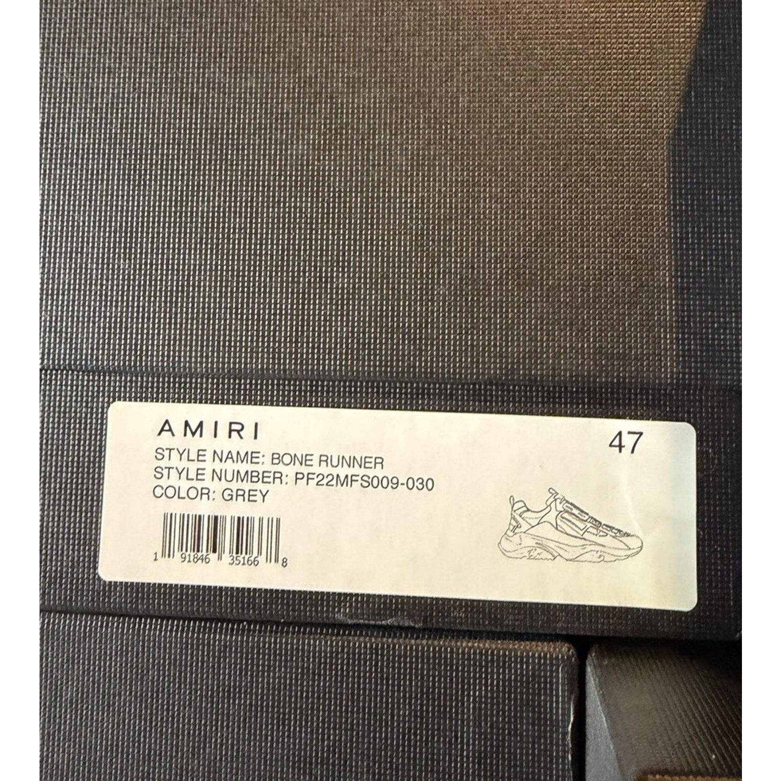 Amiri Size 47EU/14US - Amiri Bone Runner Grey NEW Size US 14 / EU 47 - 12 Thumbnail