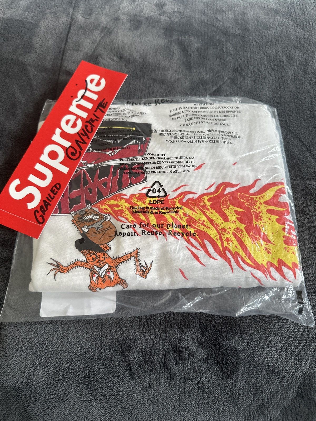 Supreme × Thrasher Thrasher Back Tail Tee (FW24) Size US M / EU 48-50 / 2 - 6 Thumbnail