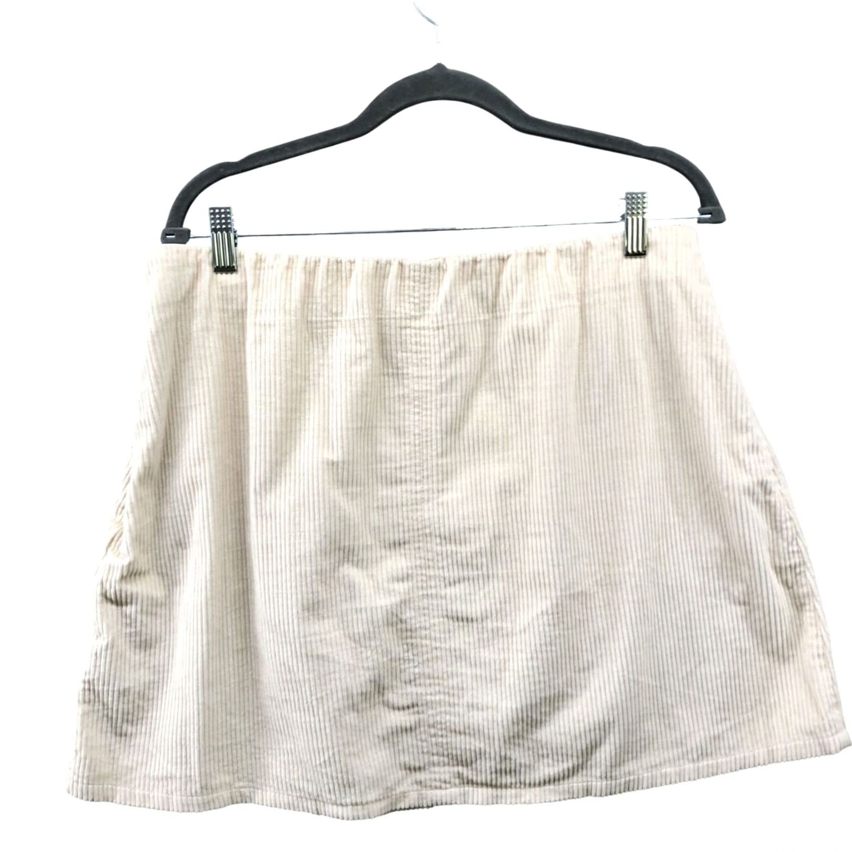 American Eagle Outfitters American Eagle Outfitters Skirt Corduroy Mini L Ivory Cream Women Short Size L Size 36" / US 14 / IT 50 - 2 Thumbnail