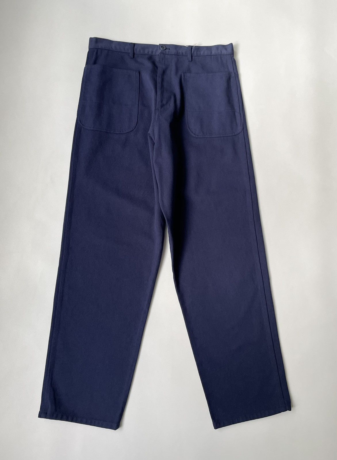 Comme des Garcons Wide Leg Blue Cotton Utility Pants Size US 34 / EU 50 - 2 Thumbnail