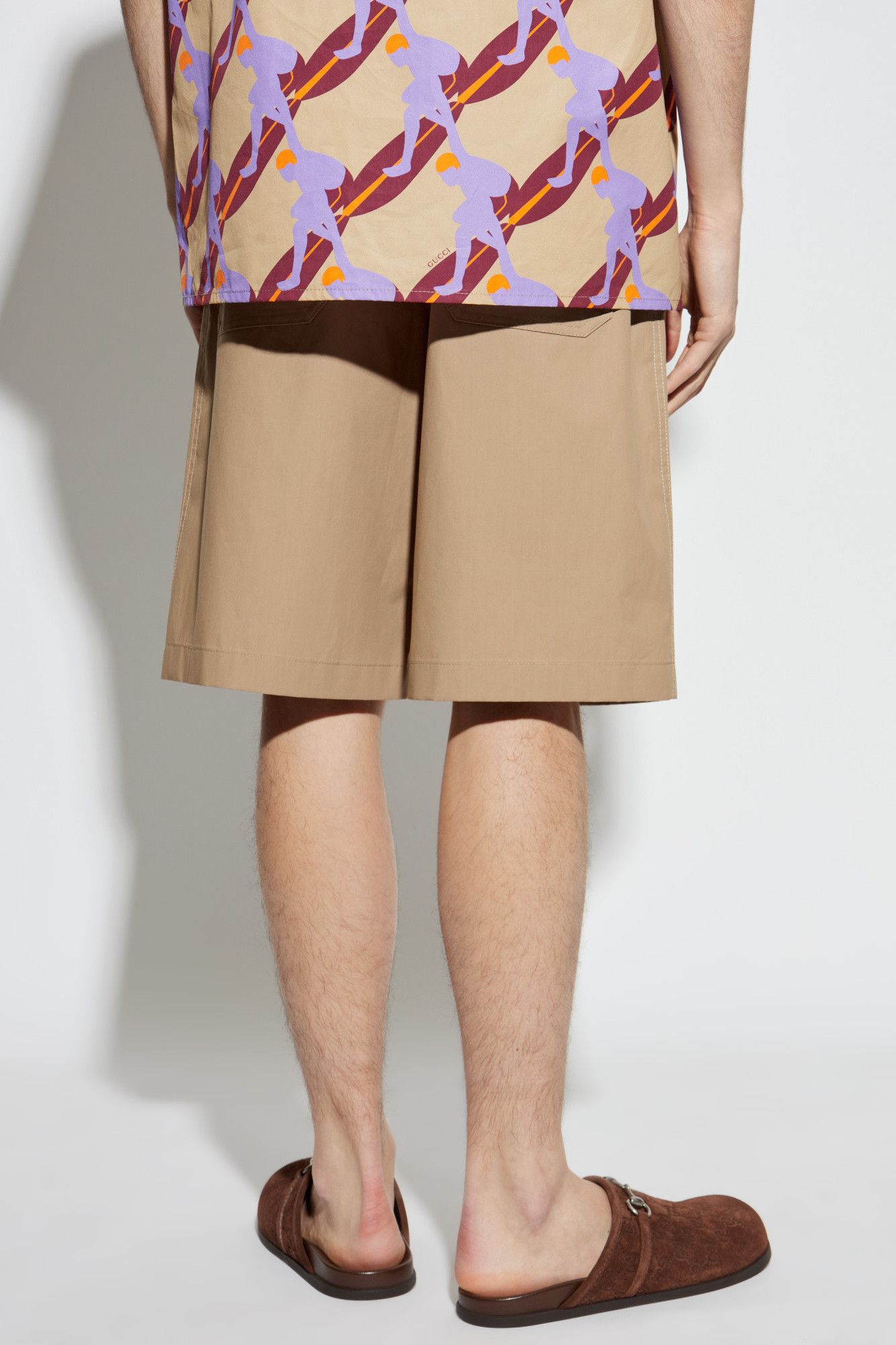 Gucci o1la5ras0426 Cotton Poplin Shorts in Beige Size US 34 / EU 50 - 3 Thumbnail