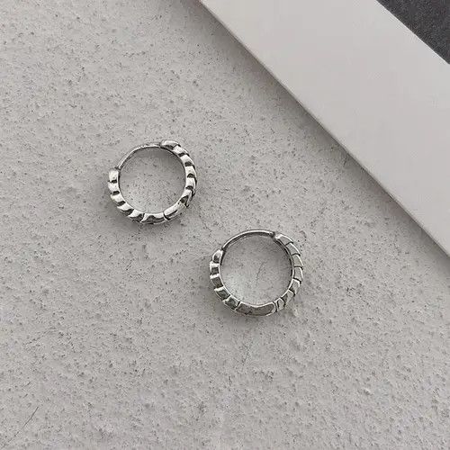 Vintage 100%925 Silver vintage piercing earrings Size ONE SIZE - 4 Thumbnail
