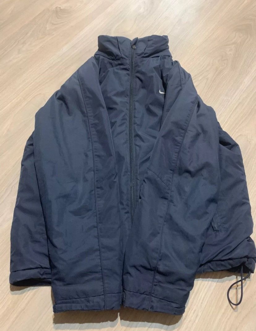 Nike × Vintage Vintage Nike Puffer Jacket Mini Swoosh Logo Y2K S M Blue Size US S / EU 44-46 / 1 - 8 Thumbnail