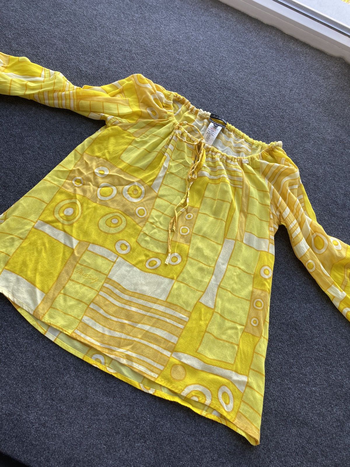 Miss Sixty 🔥Miss Sixty Sexy Balloon Sleeve yellow blouse alt goth emo Size L / US 10 / IT 46 - 16 Thumbnail