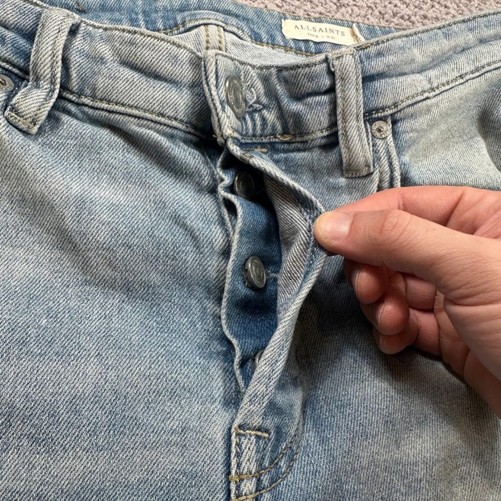 Allsaints ALLSAINTS Jack Mens Jeans 32 Light Wash Distressed Skinny Size US 32 / EU 48 - 10 Thumbnail