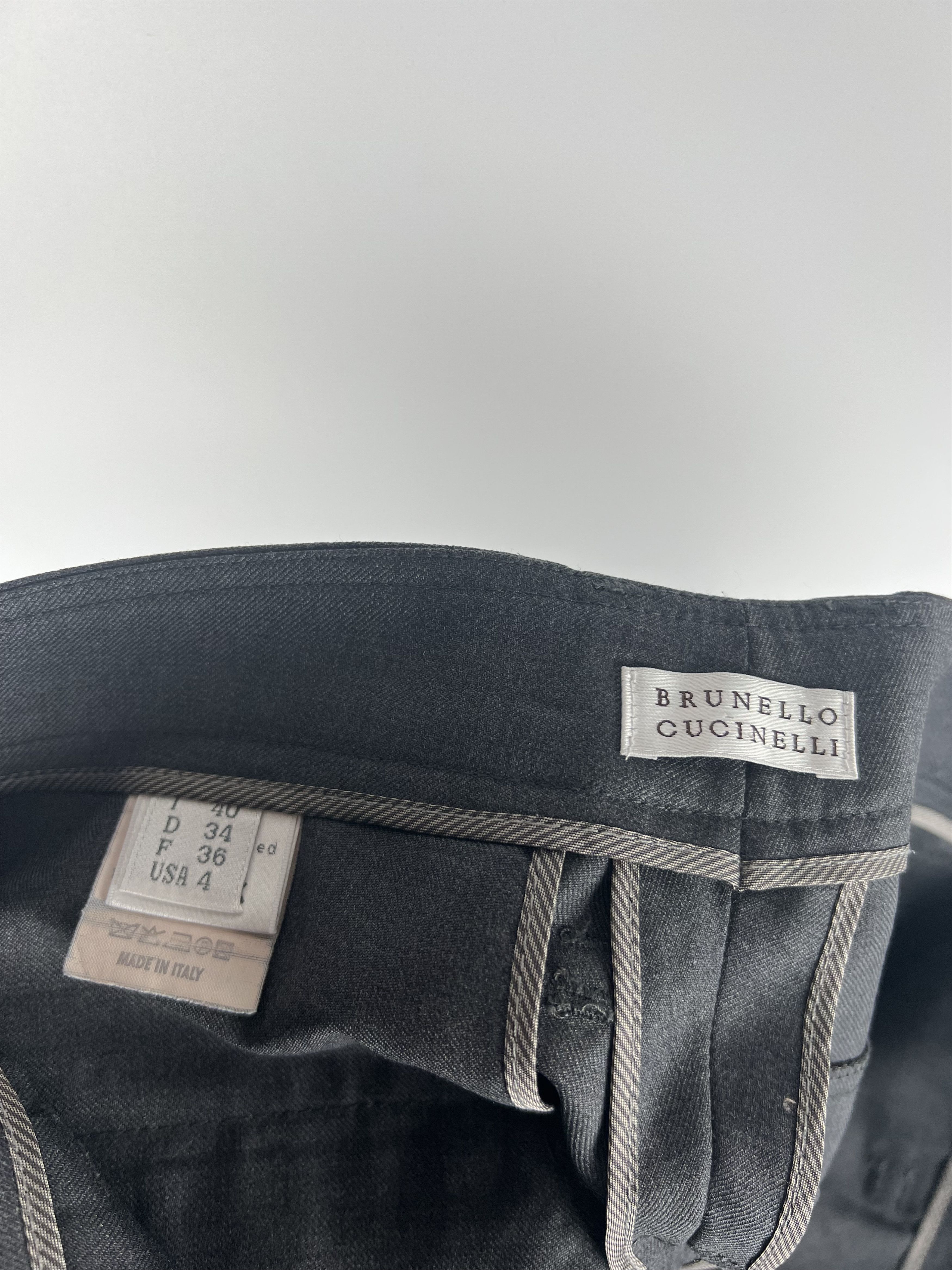 Brunello Cucinelli Brunello Cucinelli Gray Wool Trousers Pants Womens Size IT40 Size 27" / US 4 / IT 40 - 4 Thumbnail