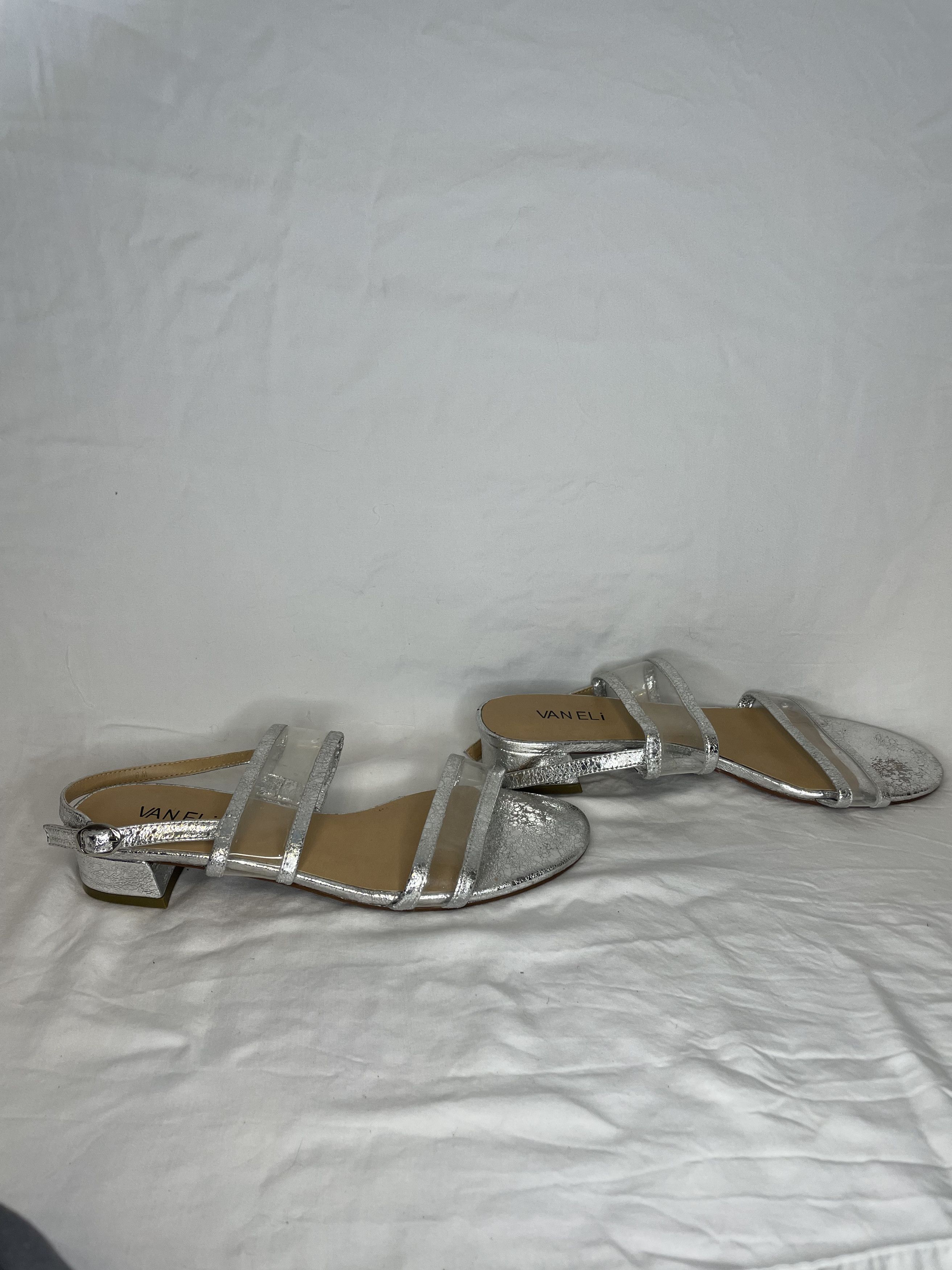 VANELI Vaneli Women's Metallic Silver Leather Size US 8 / IT 38 - 2 Thumbnail
