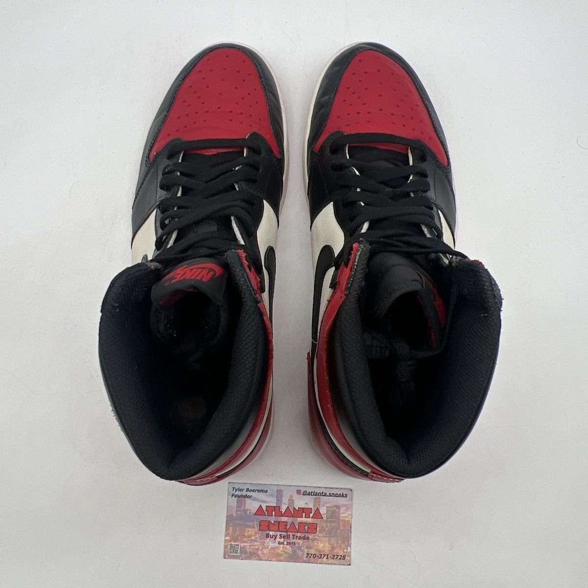 Nike Air Jordan 1 high bred toe Size US 13 / EU 46 - 6 Thumbnail