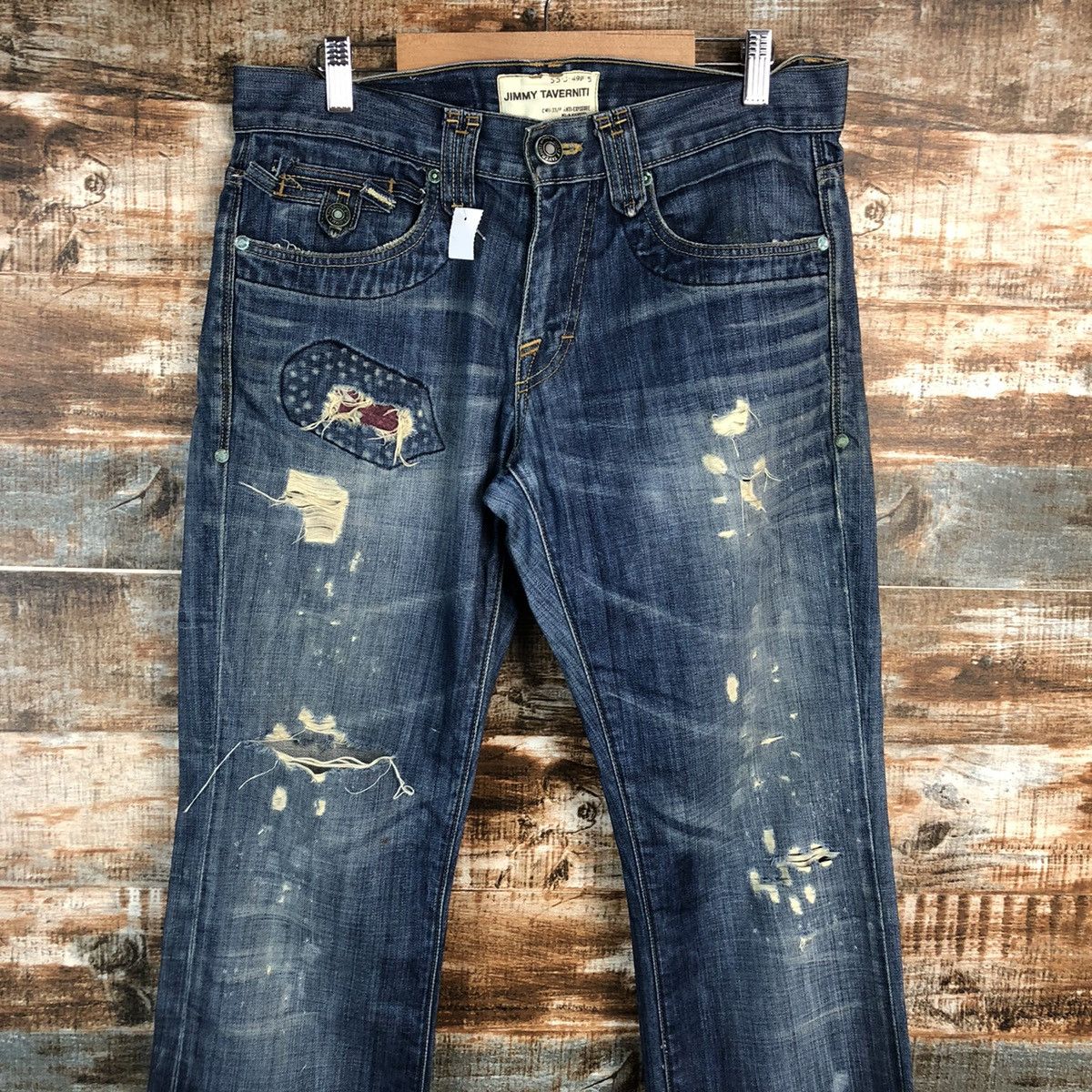 Jimmy Taverniti DLL Jimmy Taverniti Blue Distressed Denim Pants #C135 Size US 31 - 4 Thumbnail