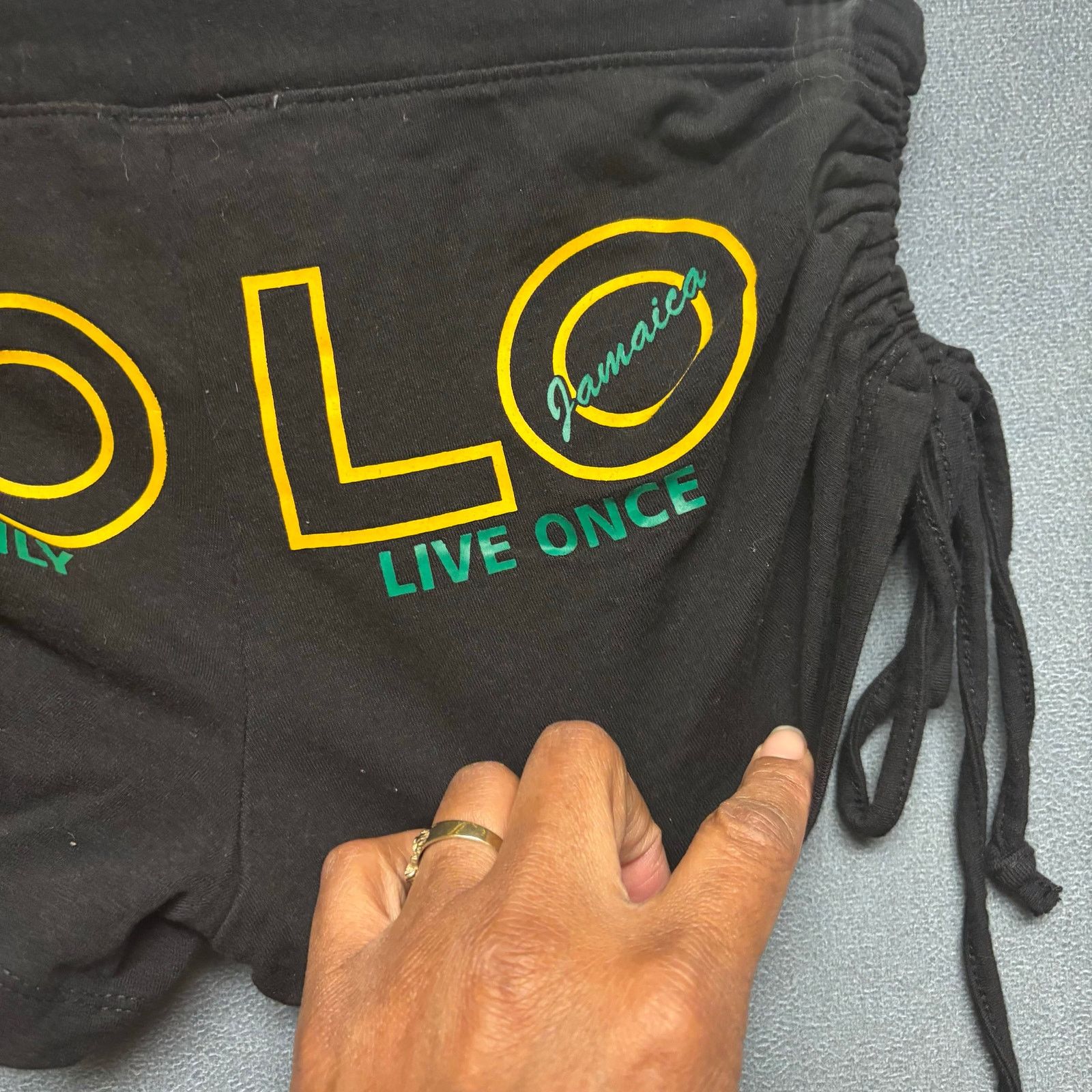 Other VTG YOLO Jamaican Shorts Island Tee Booty Hoochie Hot Pants Size 26" / US 2 / IT 38 - 6 Thumbnail