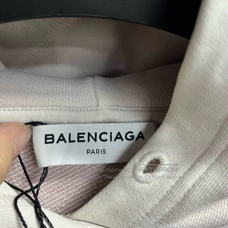 Balenciaga Balenciaga Grey logo print all-cotton hooded pullover Size US XS / EU 42 / 0 - 3 Thumbnail