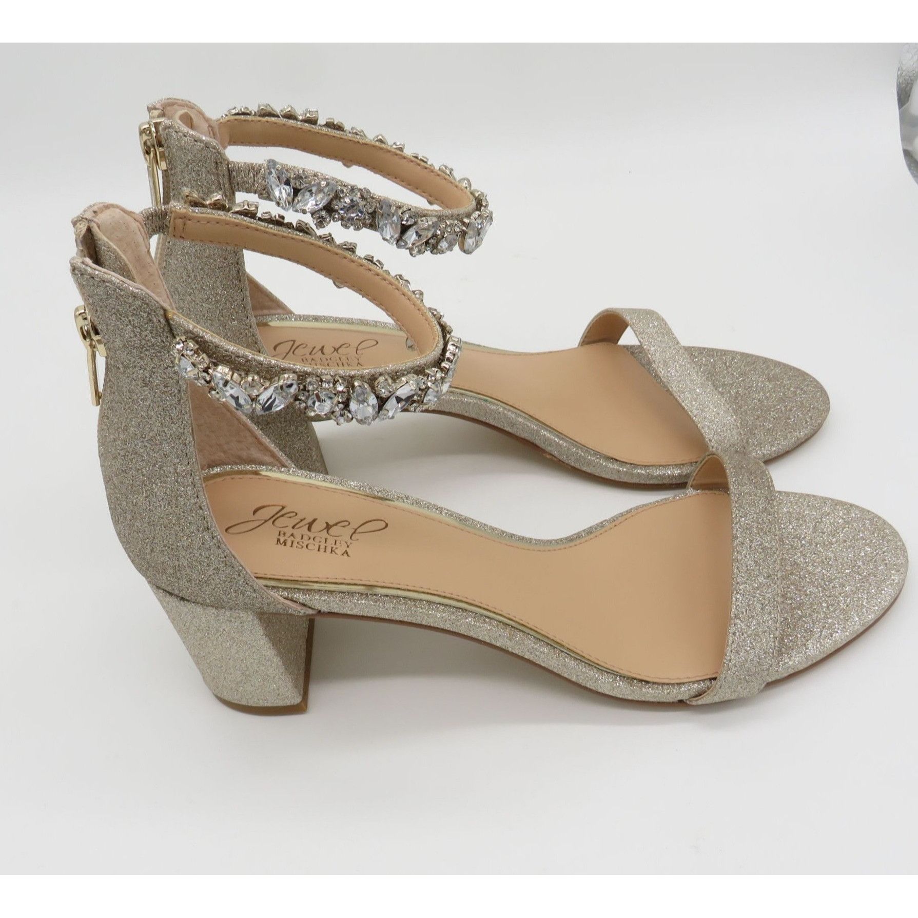 Badgley Mischka Jewel By Badgley Mischka Women's Gold Block Heel Sandals Rhi Size US 9 / IT 39 - 8 Thumbnail
